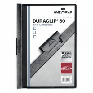 Skoroszyt zaciskowy Durable A4/60 Duraclip PCV, Czarny